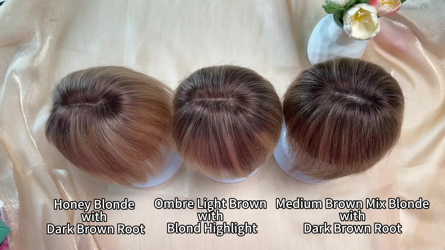 đ„Final HoursâUp to 85% Offđ„Human Hair Topper with Bangs | Hair Piece for Thinning Hair