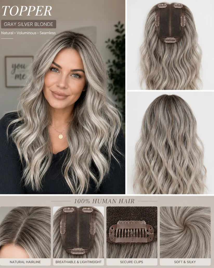 ⚡ Final Hours –🌷2026 New Lightweight & Breathable Wavy Hair Topper