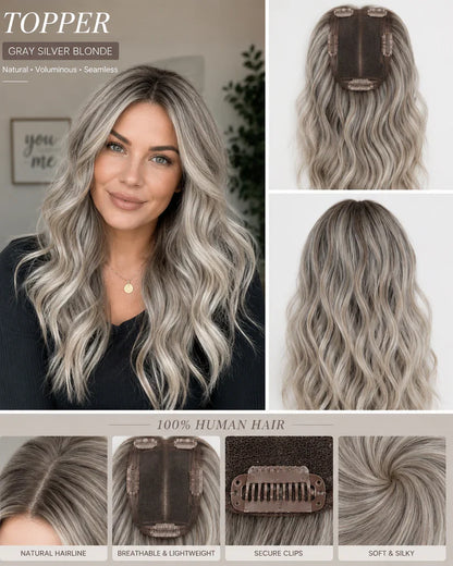 ⚡ Final Hours –🌷2026 New Lightweight & Breathable Wavy Hair Topper
