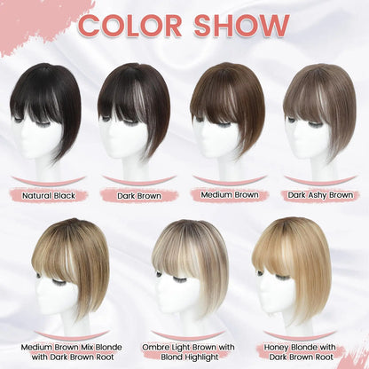 🔥Final Hours—Up to 85% Off🔥Human Hair Topper with Bangs | Hair Piece for Thinning Hair