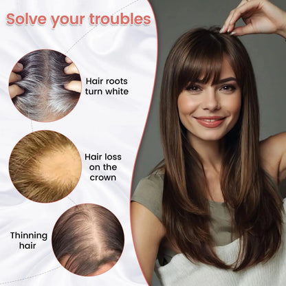 🔥Final Hours—Up to 85% Off🔥Human Hair Topper with Bangs | Hair Piece for Thinning Hair
