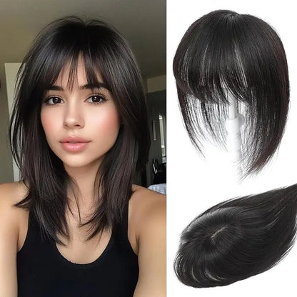 🔥Final Hours—Up to 85% Off🔥Human Hair Topper with Bangs | Hair Piece for Thinning Hair